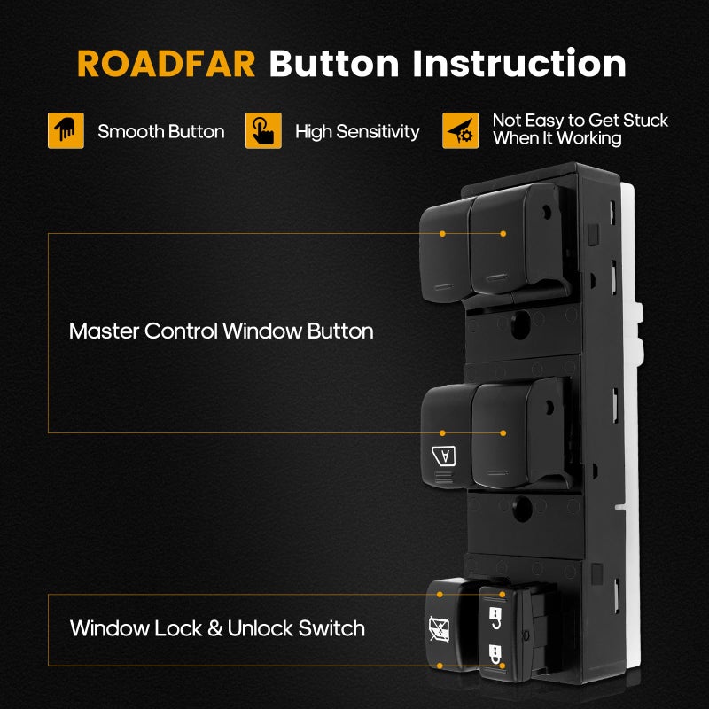 ROADFAR Window Switch Power Window Switch Driver Side fits for Nissan Cube 2009-2014 25401-1FC0A,254011FC0A, 254011FC1A - Image 3